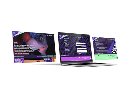 Set of screens showcasing Matte CG online store