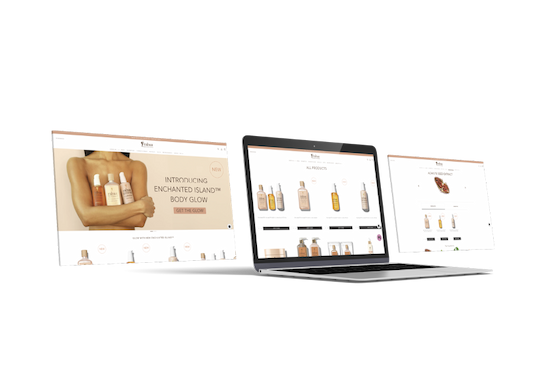 Set of screens showcasing Rahua online store