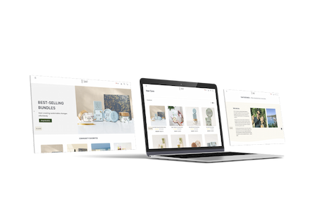 Set of screens showcasing Tanit online store